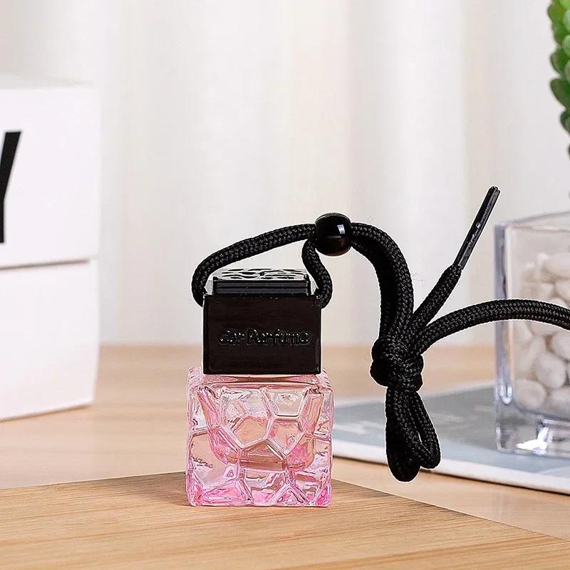 10ml Car Air Freshener Empty Bottle Essential Oil Perfume Bottle with Black Caps Car Air Freshener Hanging Glass Bottles