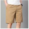Men's Casual Solid Color Shorts Elastic Waist Lightweight Breathable Mid Length Outdoor Wear