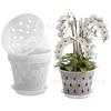 Transparent Plastic Plant Root Control Pots with Drainage Holes and Removable Saucers Set of 5 Suitable for Orchids and Small Plants