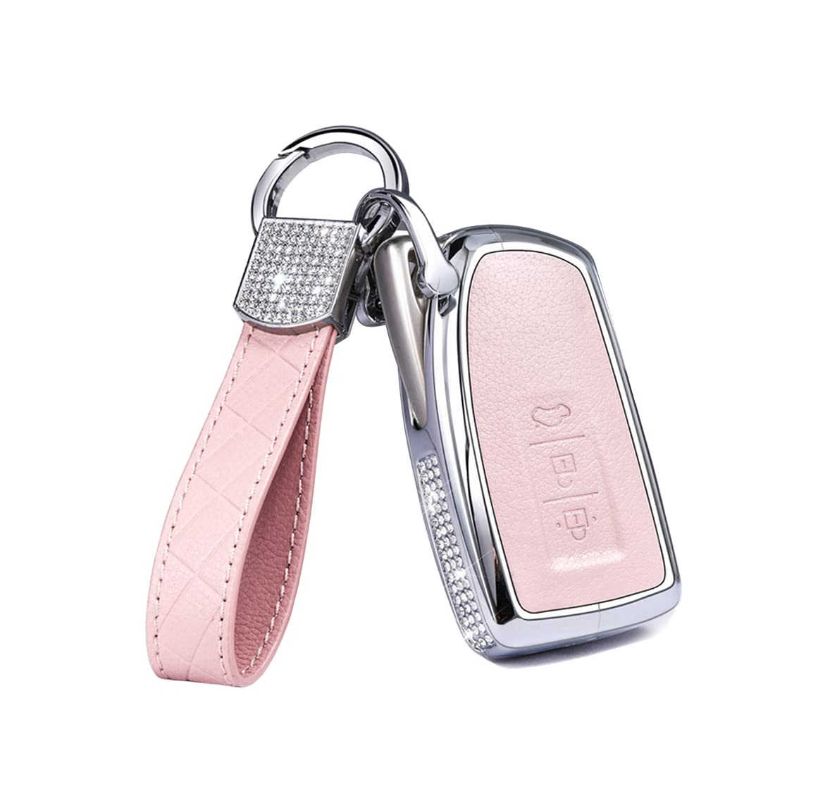 

Чехол для смарт-ключа с цирконом, премиальная коровья кожа, ультра-замена для Lexus Late Lexus Key Key, совместимый с защитой [Quexoma] Декорация, розовый