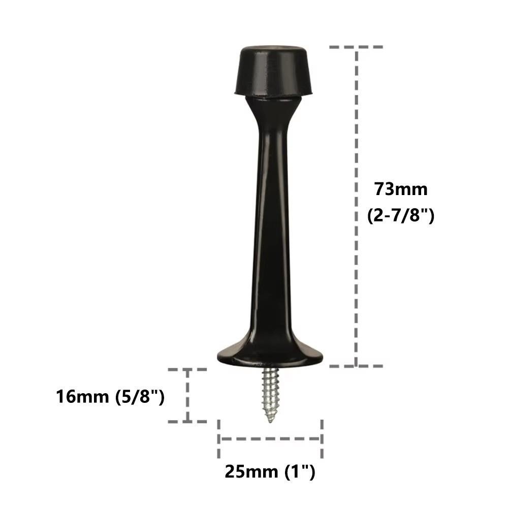 2pcs Simple Zinc Alloy Door Stopper Rubber Safety Buffer Damper Wall Mount Durable Wall Door Protector Home Hardware
