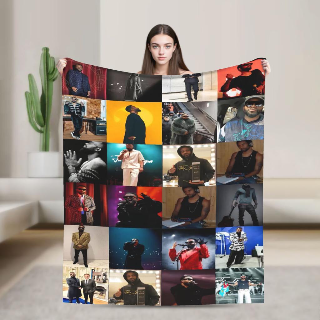 Fally Ipupa Congolese Singer Warm Soft Blankets  Students Plush Throw Blanket Novelty Outdoor Flannel Bedspread Sofa Bed Cover