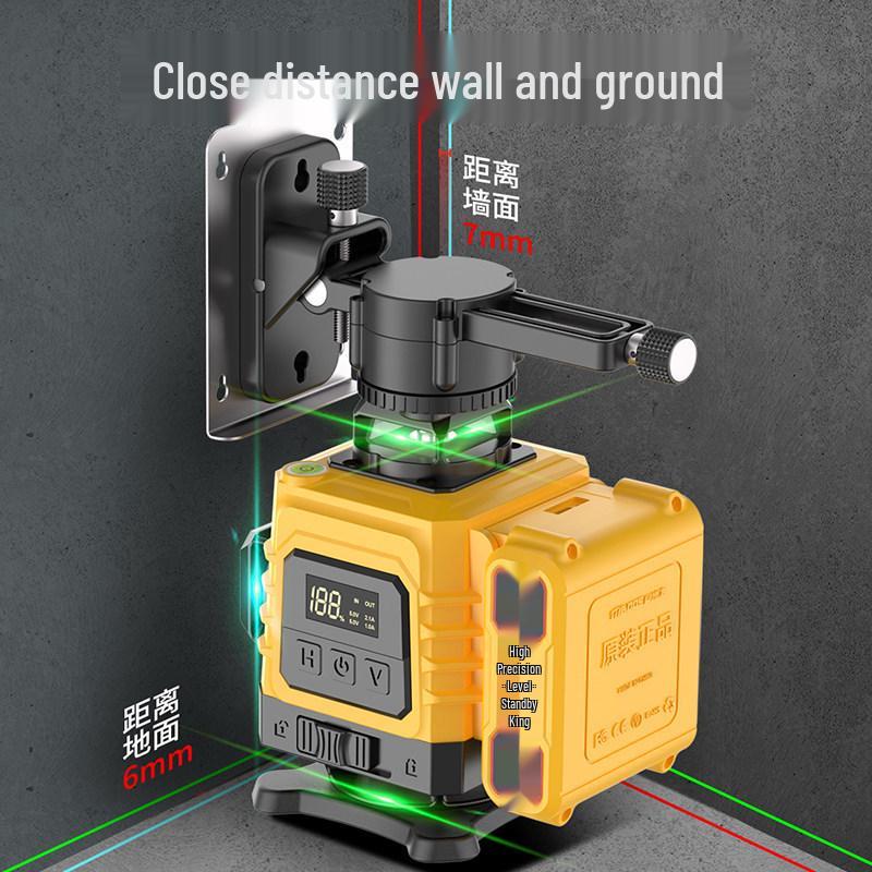 High Precision Outdoor 12-Line Infrared Laser Level with Dual-Color Auto Leveling