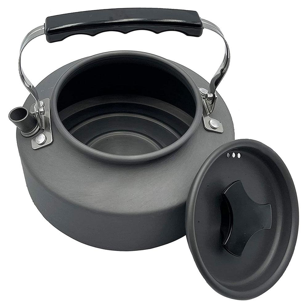 1,1 l Camping-Wasserkocher aus Aluminium, Teekanne, Reise-Pfanne, Teekanne, Kaffeekanne, Geschirr, Kochgeschirr für Wandern, Camping und Rucksackreisen