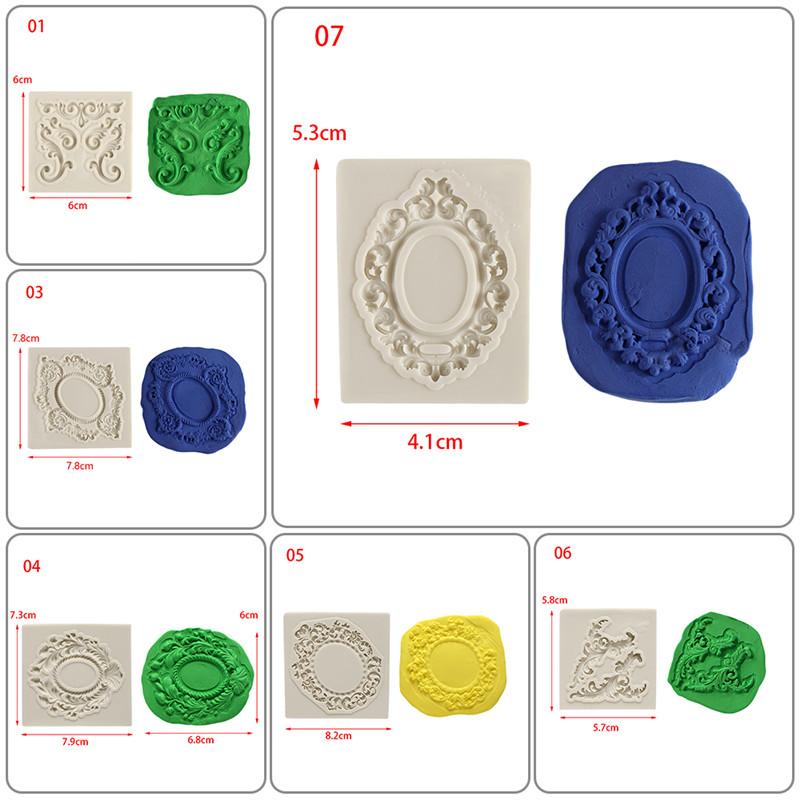 Europäischer Vintage Barock Relief Silikon Fondant Spitzenform Gumpaste Schokolade Ton Süßigkeitenformen Kuchenrand Dekorationswerkzeuge