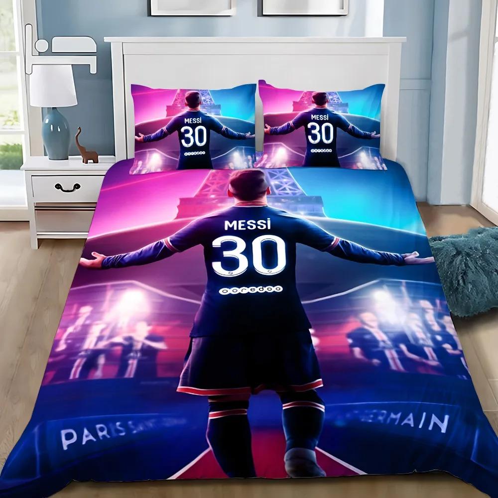 Påslakan Örngott Sängkläder Berömd Fotbollsspelare M-Messis Vuxen PojkeFlicka Sovrumsinredning Barn Enkel Dubbel Stor Storlek