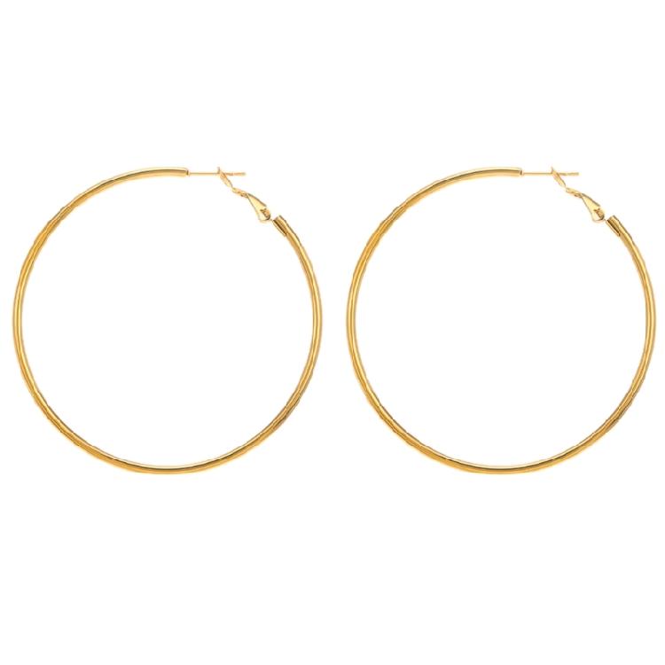 Stainless Steel Round Earrings Stylish Hoop Earring Women Girl Geometric Earwear