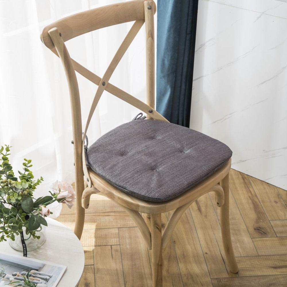 Soft Butt Relaxing Cotton-ramie Office Solid Color Seat Mat Chair Cushion Seat Cushion Chair Pad