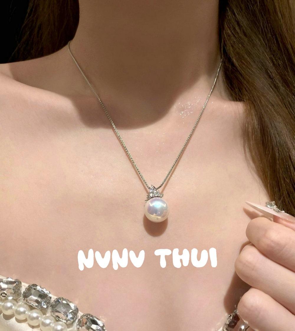 Jewelry, Crown Full Diamond Goddess Aurora Pearl Necklace, Banquet Haute Couture Colorful Pearl Crown Earrings, Set