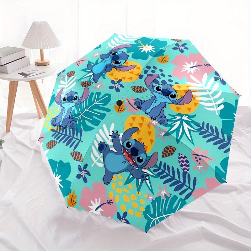 

Stitch,Tropical,Floral Fashion Umbrella, Automatic Opening and Closing Cartoon Design, Iron Ribs and Handle, 8 Ribs, Suitable for All Occasi