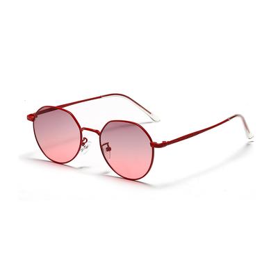 Small Frame Round Glasses Street Shooting Color Red Literary Sunglasses Women'S Ins Metal Men'S Sunglasses