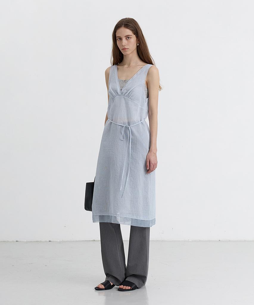 Deonseuteu Sheer Layering Dress_Uddr5B222_Soft Blue Stripe