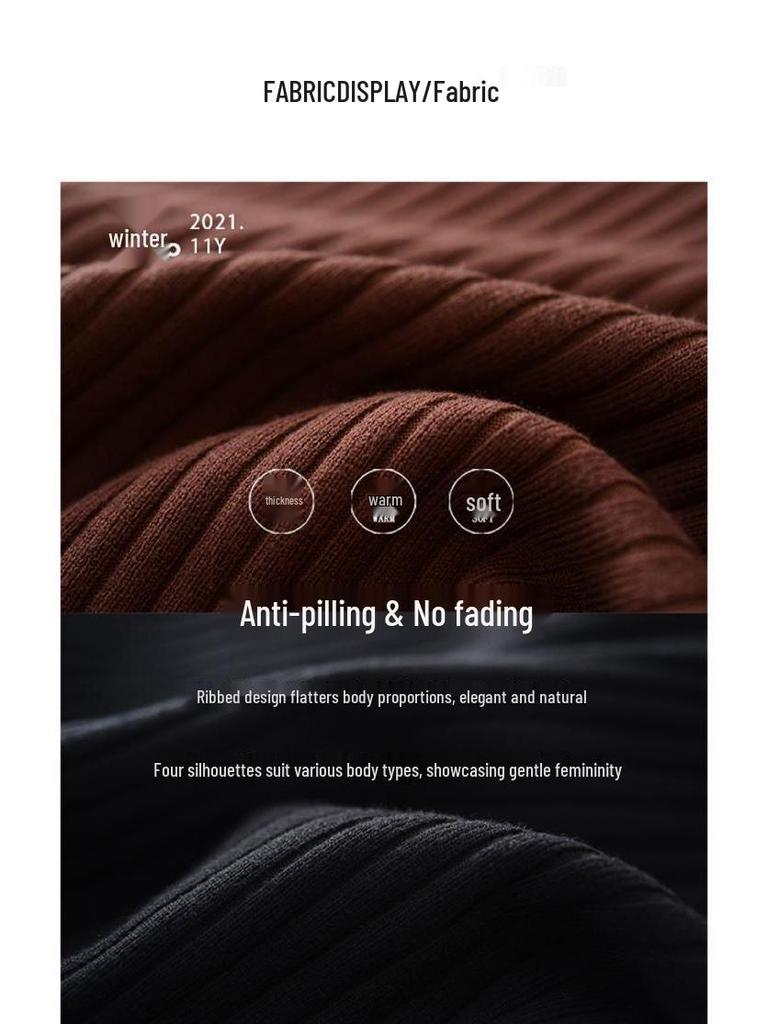 Autumn Winter Over-the-Knee Long Knitted Dress: Slimming and Thickened