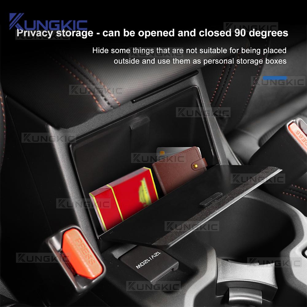 KUNGKIC For Subaru Forester 2025 2026 LHD RHD Car Armrest Storage Organizer Center Console Magnet Cover Armrest Tray Box