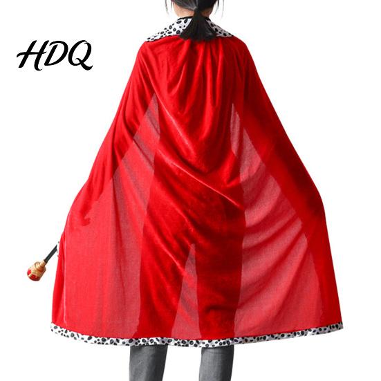 Role Play Costume for Adults Kids King Robe Adults Velvet Queen Royal Cosplay Cape Medieval Halloween Cloak Viking Prince Dress Up Accessory
