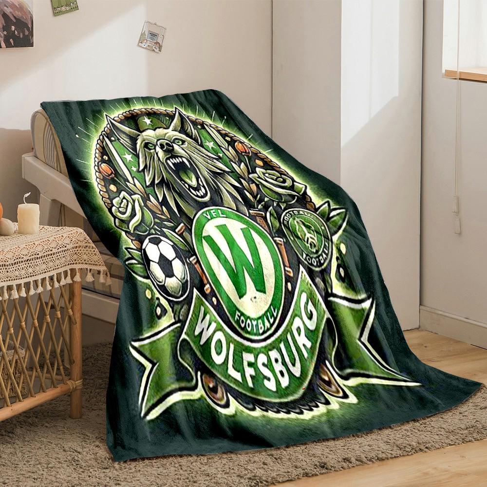 VFL Wolfsburg Football Designed Flannel blanket for bedroom, living room, sofa, and nap
