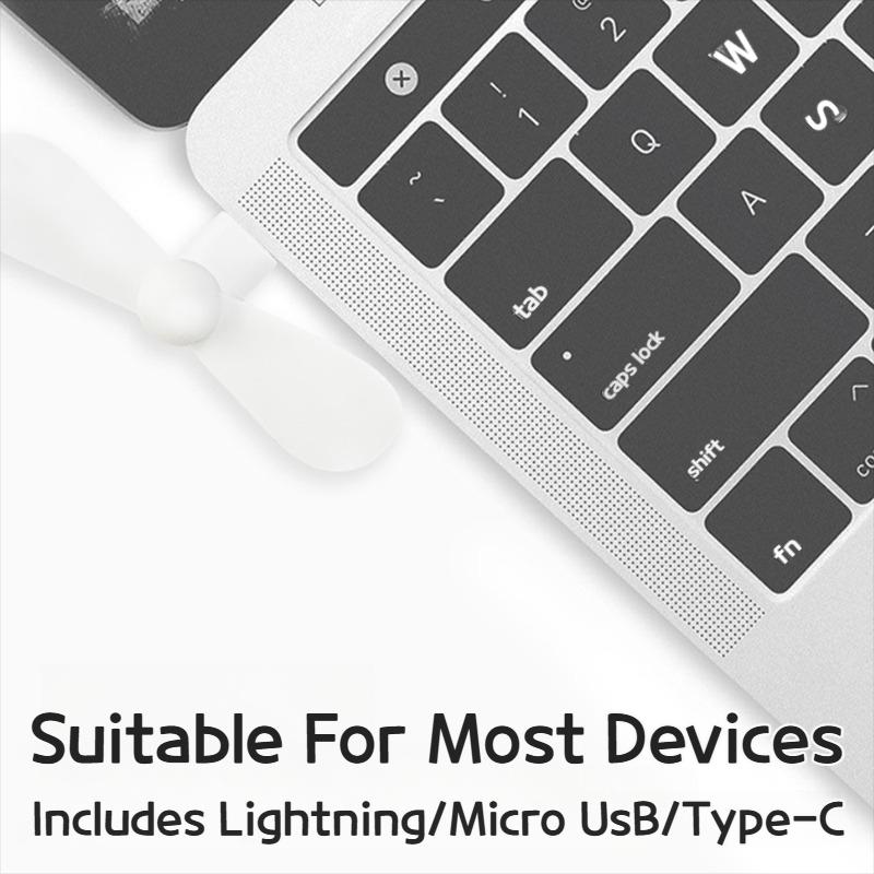 3-in-1 Mini Phone Fan - Portable Rechargeable for Android, Apple & Type-C Devices, Creative & Compact Design