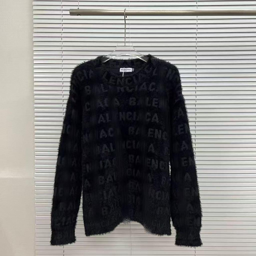 25SS Herbst/Winter Jacquard-Strickpullover mit großem Logo und Rundhalsausschnitt für Damen und Herren