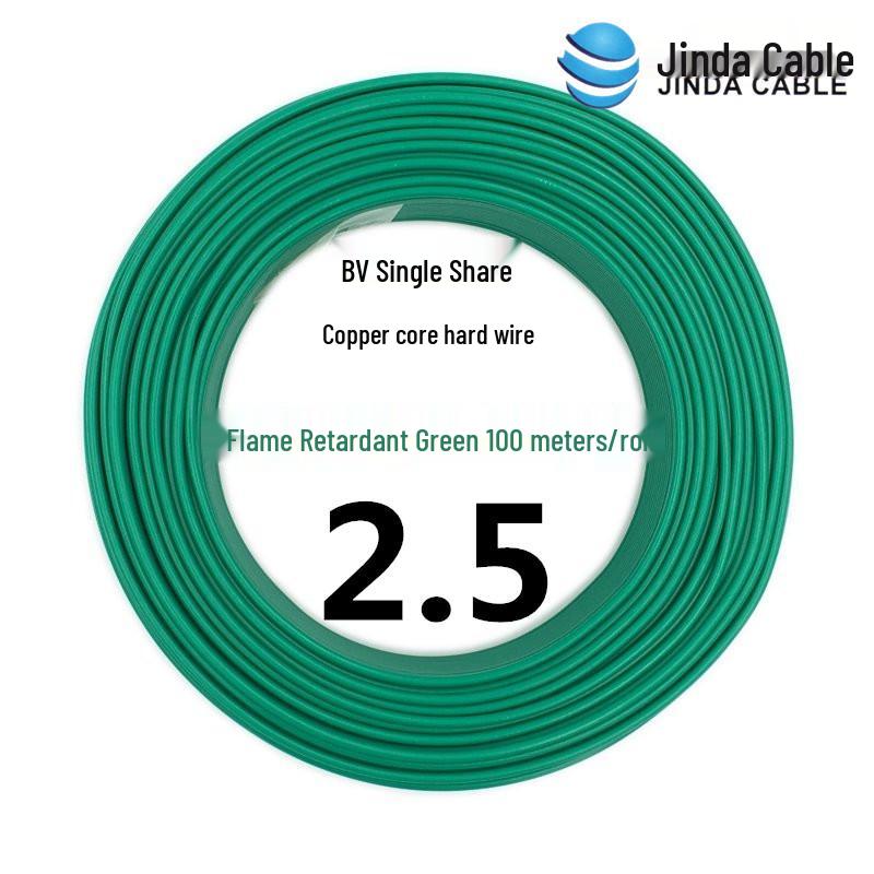 Jinda 2.5mm² Copper Core Wire: 4/1 Square Millimeter, Flame Retardant, BV Single Core for Home Décor