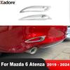 Rear Fog Light Lamp Cover Trim For Mazda 6 Atenza      2024 Chrome Car Tail Foglight Bezel Trims Accessories