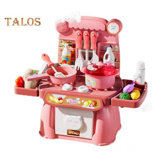 

34 шт. Детский кухонный игровой набор со звуком и светом, ролевая игра, гриль, набор для раннего образования, домашние кухонные игрушки розовый