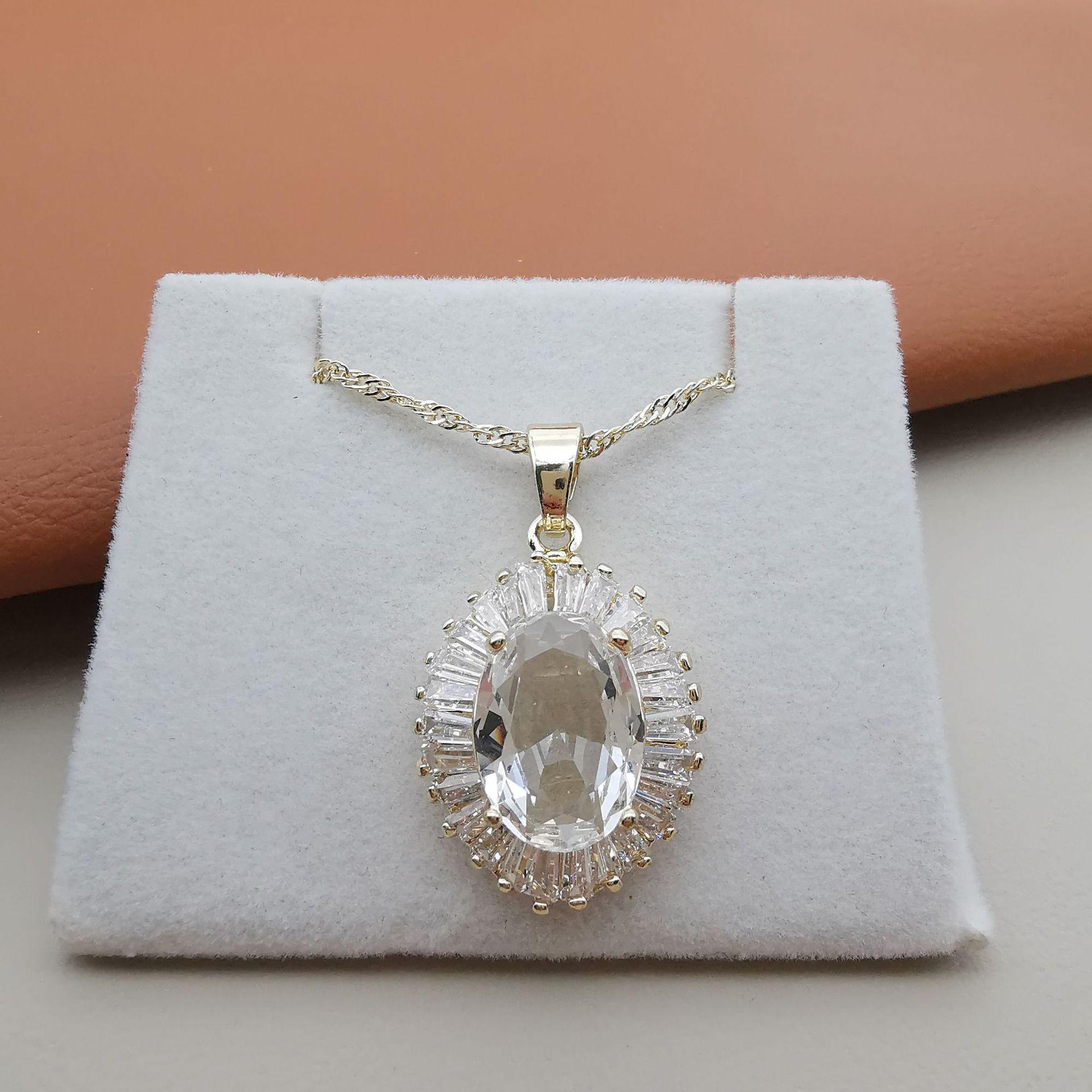 Crystal Jewelry Light Luxury Zircon Necklace Temperament Ins Fashion Female Collarbone Chain белый