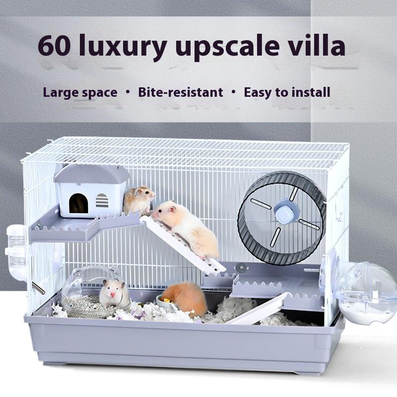Luxury 3-Tier Hamster Cage Villa Large Room Enclosure for Syrian Dwarf Golden Bear Rodents Pet Habitat with Big Size