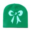 Ins Japanese Korean Version Trendy Versatile Knitted Hat Autumn and Winter New Warm Winter Hat Bow Jacquard Knitted Hat Women