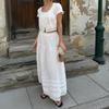 Summer Women Skirts Vintage High Waist Elastic Chic Long Cake A-line Skirt Streetwear Holiday Loose Straight Skirt For Y2K Style