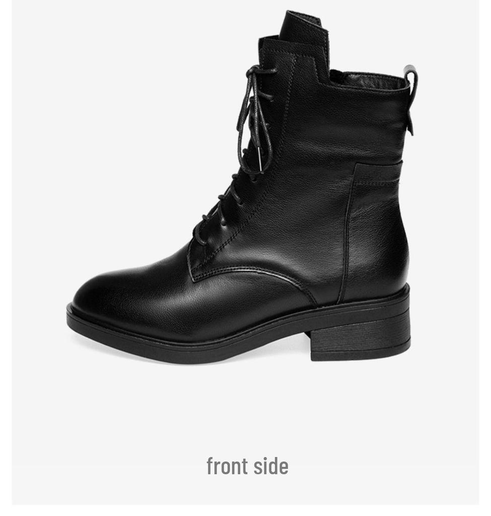 Women's Mid-Calf Tassel Chunky Heel Martin Boots - Low Heel, Plus Velvet, Autumn & Winter, Adult Sizes