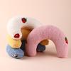 U-Shaped Pet Pillow Cat Neck Support Pillow Soft Fluffy Cat Calming Pillow with Cute Patterns Half Donut Cuddle Pillow for Cats And Small Dogs