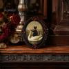 Dark Academia Home Accessories Halloween Wooden Refrigerator Magnet, Vintage Gothic Fridge Magnets, Oval Frame Decorative Metal Surface Magnets