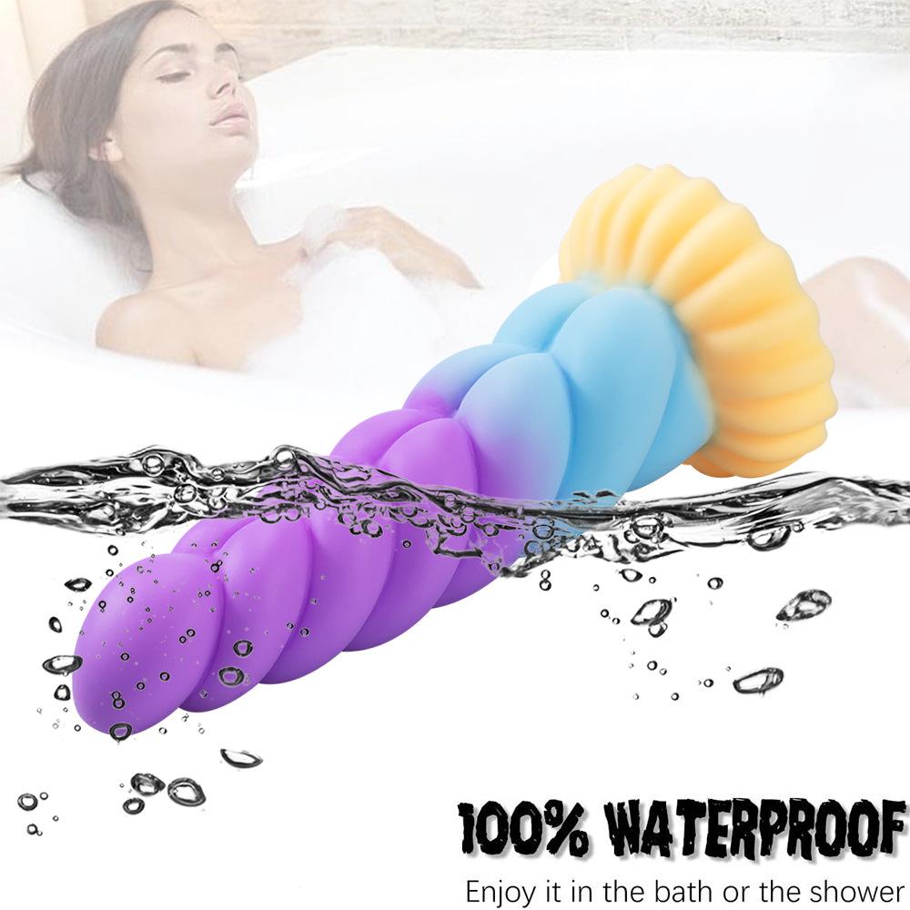 Hanfseil Analstöpsel geformt Silikon Penis Mischfarbe weibliche Simulation Masturbation Gerät Saugnapf Sex Spielzeug