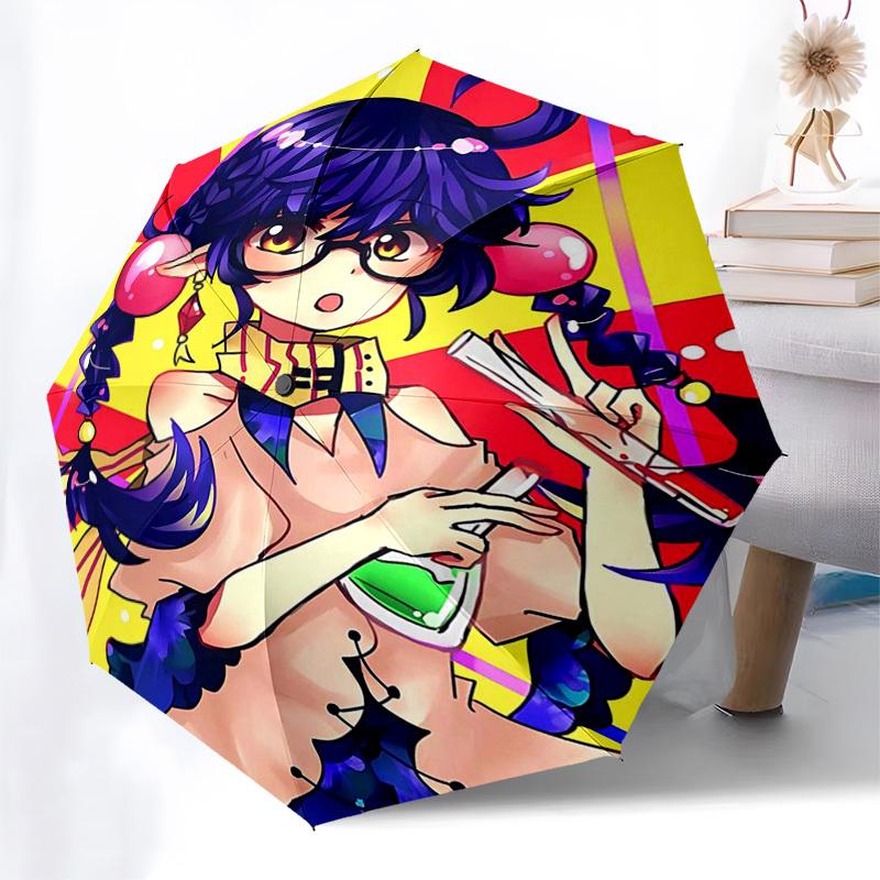 1 Stück Outdoor-Regenschirm mit Anime-Charakter-Design - Automatisches Öffnen/Schließen, Tragbares 3-fach faltbares Design, 8-Speichen-Eisenrahmen - Perfektes Geschenk für Fans,