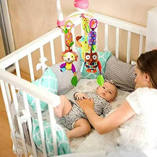 Animal Wind Chime & Teether Pendant for Strollers & Cribs