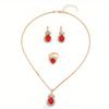 4PCS Rhinestone Water Drop Necklace Earring Jewelry Sets for Women Sale Personalized Wedding Bride Accessories