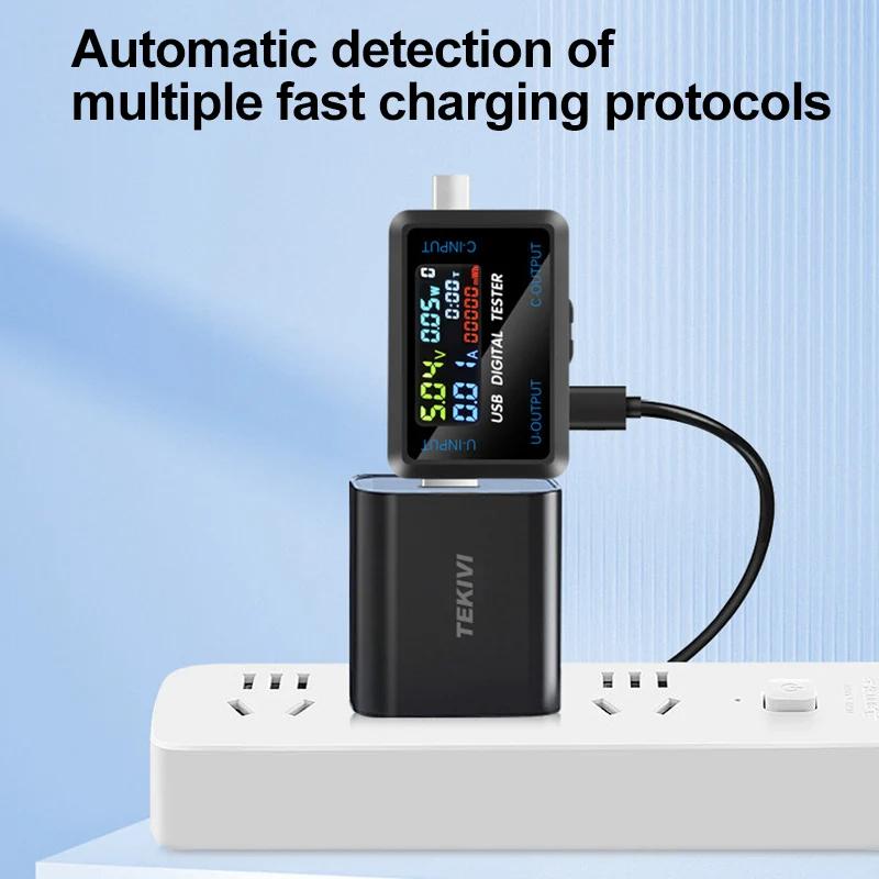 Type-C/USB Tester Digital Voltmeter Battery Capacity Tester Voltage Current Meter Ammeter Detector Power Bank Charger Indicator