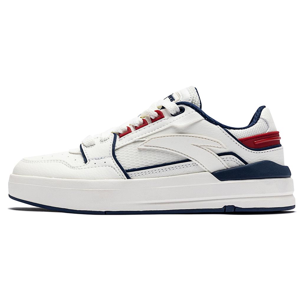 New Anta Life Collection Wear Resistant Slip Resistant Low Top Skateboard Shoes Women's White Blue Red 122518071R-4