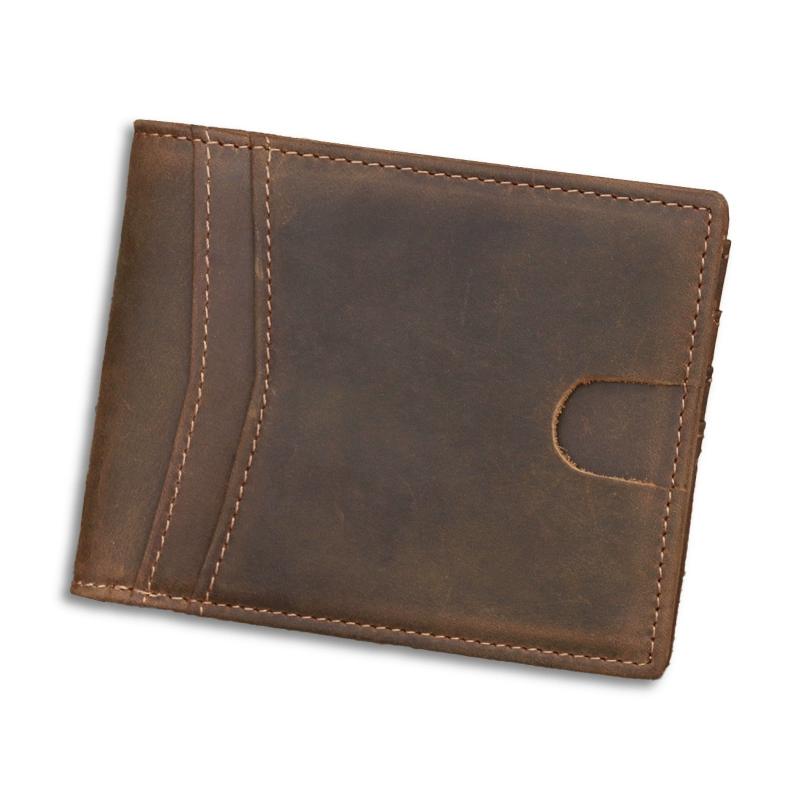 

Оригинальный кожаный кошелек ручной работы Crazy Horse, мужской, простой, повседневный, горизонтальный, многофункциональный, первый слой, короткая сумка для водительских прав из коровьей кожи