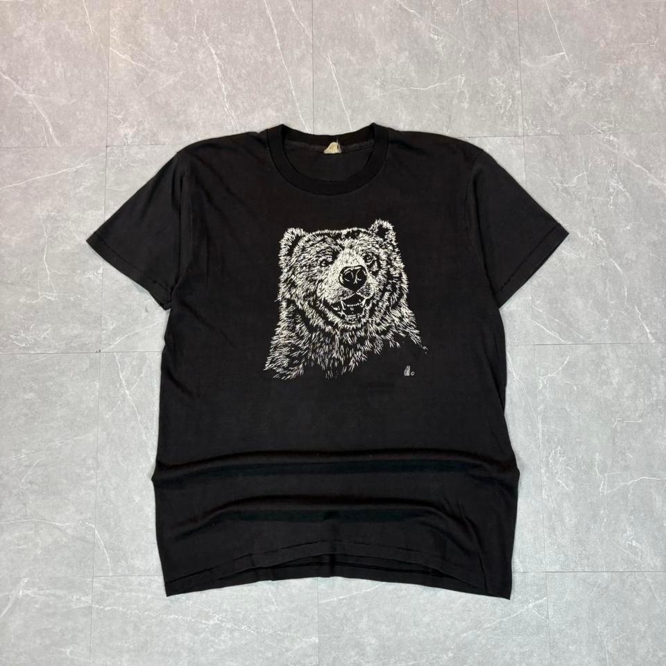 Black vintage 1980 s bear graphic tee Unisex T-Shirt XXXL