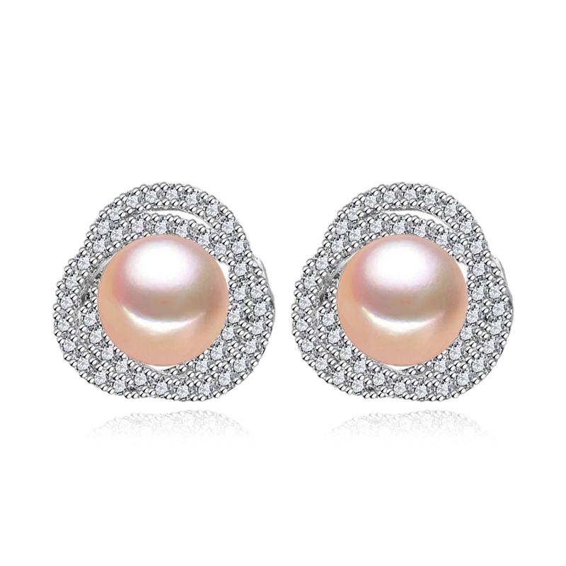 

LSOOYH серьги с натуральным пресноводным жемчугом, модные вечерние серьги-гвоздики с кубическим цирконием для женщин, ювелирные изделия из жемчуга, свадебные серьги B