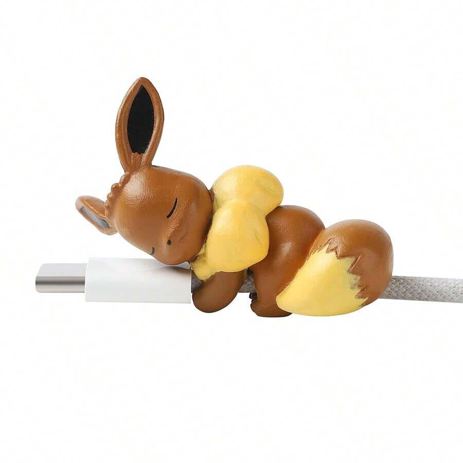 innovative Figure Data Cable Protective Case Pikachu Eevee Meowth Piplup Torchic Bite Cable Cover For USB Charging Cable
