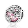 925 Silver Football Flower Ice Snow Round Beads Charm for Pendant Bracelet Necklace Jewelry Making DIY Gift