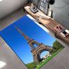Eiffel Tower Design Carpet with Blue Sky and Green Background Suitable for use as an anti-slip for living room bedroom sofas