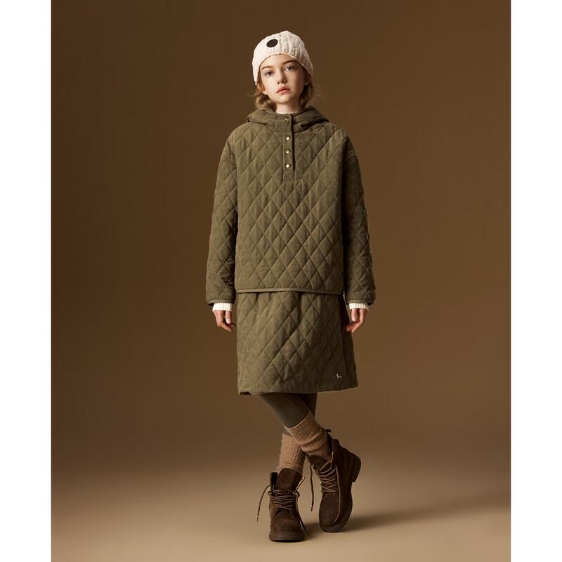 ELLE KIDS Girls' Vintage Quilted Hooded Padded Jacket