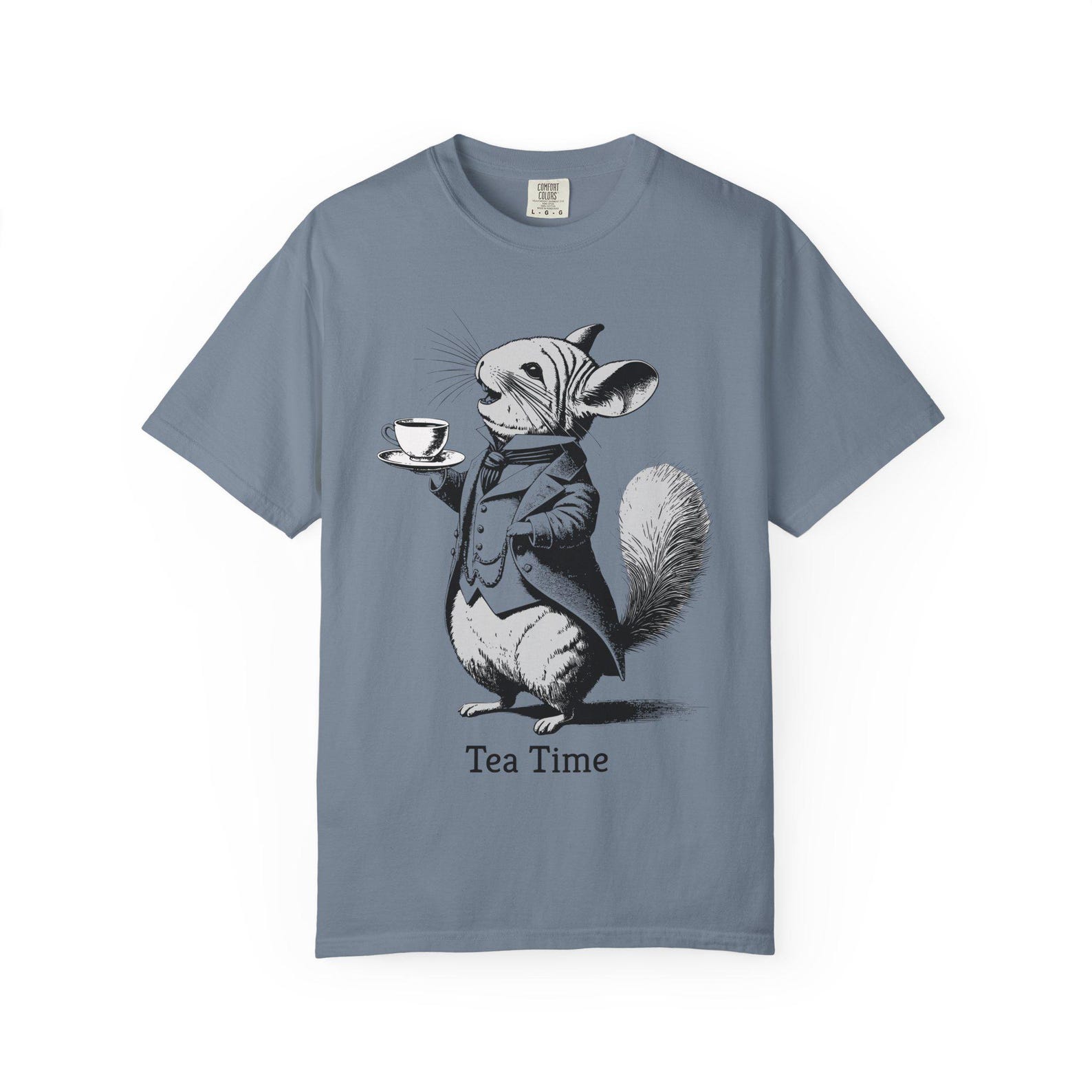 Chinchilla Tea Time T-Shirt | Vintage Style Graphic Tee XL