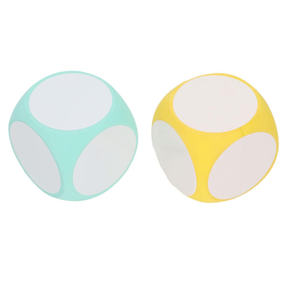 2pcs Eco EVA Dry Erase Dice Set 10cm Yellow & Green Write & Wipe