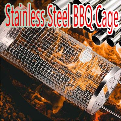 Kosz do grillowania BBQ na kółkach Przenośny kosz do grillowania warzyw BBQ Akcesoria do grilla na zewnątrz Okrągły stojak do grillowania Frytki Ryba