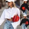 Punk Style Short Sleeve Shirt With Solid Color For Streetwear Fashion