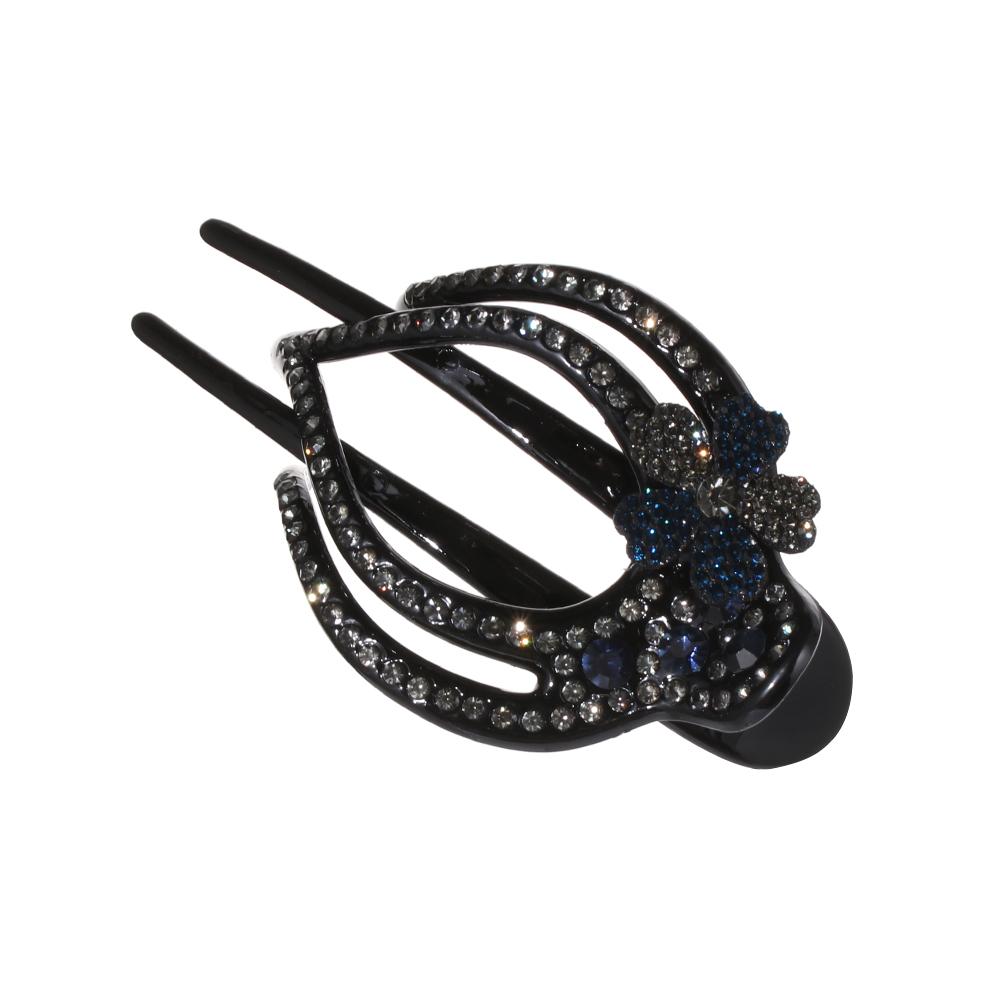 Crystal Hairpins Flexible Headwear Hollow Claws Heart  Flower Acrylic Rhinestone Hair Clip
